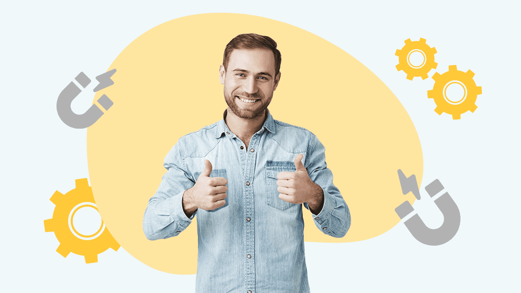 Man against yellow background