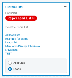 What an excluded leads list looks like