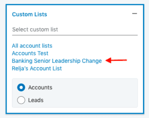 Custom lists on Sales Navigator