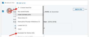 Showing adding results to existing list