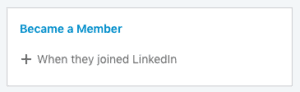 Sales Navigator filter by became a member