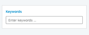 Box for keywords on LinkedIn
