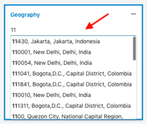 Sales Navigator filter by geography