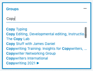 Filter by groups