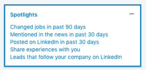 Spotlight options on LinkedIn