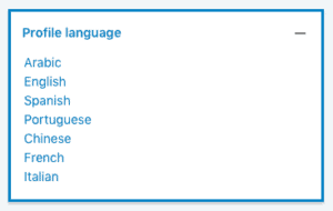 Filters by language