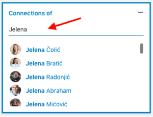 Sales Navigator filter by connections of other people