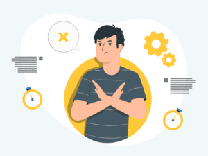 Man crossing his hands