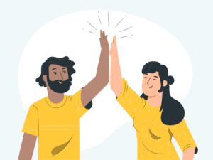 Two people giving a high five