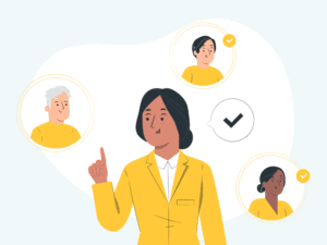 Woman choosing leads