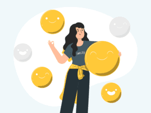 Woman with smileys