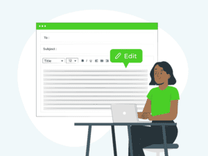 Woman writing an email