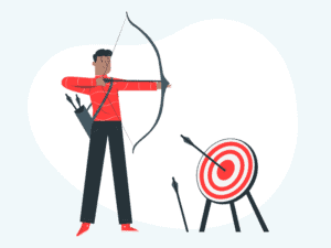 Man shooting arrow at target