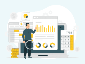 A man working out the cost vs. benefit of a CRM