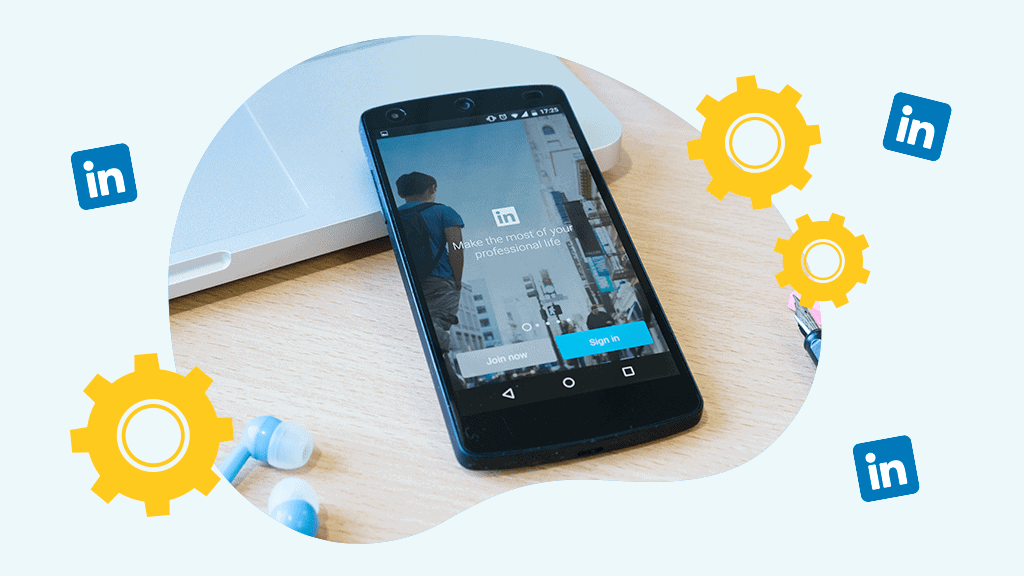 Close up of a smart phone with LinkedIn on it